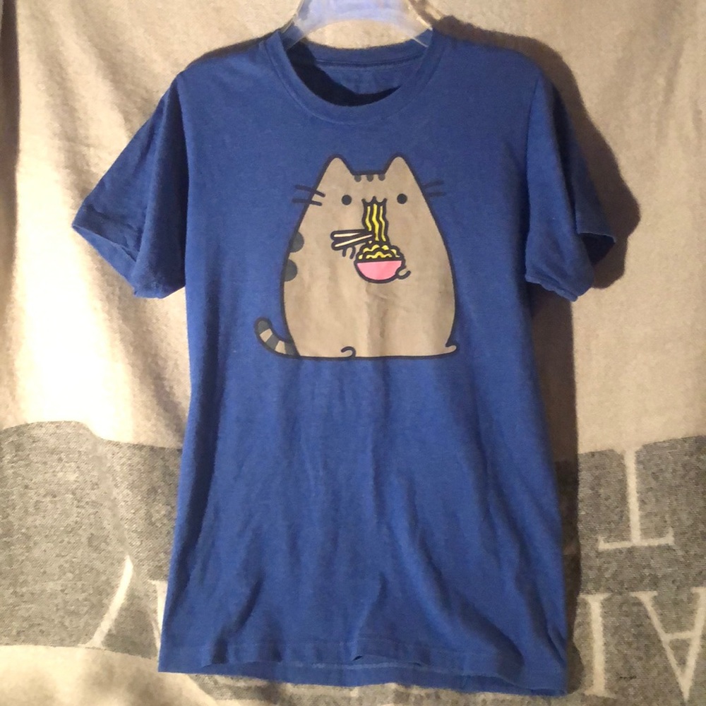 Pusheen Ramen Blue Screen T-Shirt